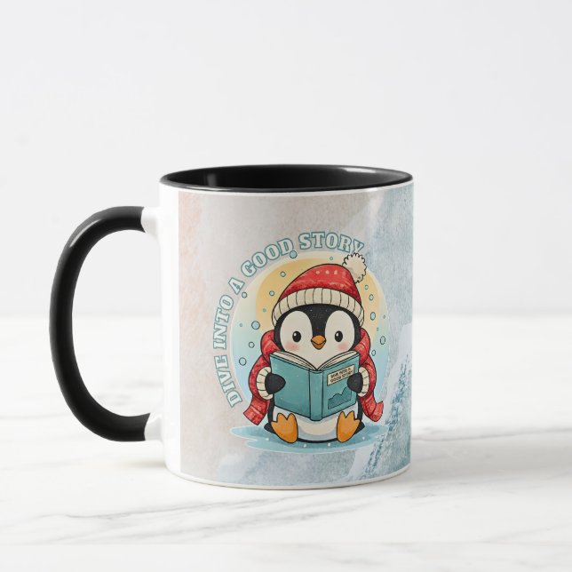  mysig Penguin Vinter Kaffe Tekopp för mysig läsni Mugg (Vänster)