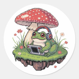  mysig Pixel Gamer Groda Svamp Runt Klistermärke