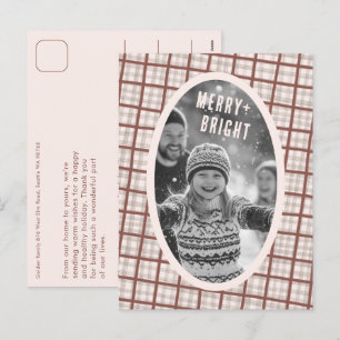  mysig Plaid Gingham Jul Anpassad Foto Collage Helg Vykort