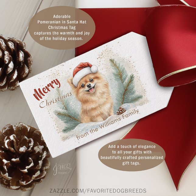  mysig Pomeranian jultomtehatt julklapps tagg Presentetikett (Adorable
Pomeranian in Santa Hat
Christmas Tag
captures the warmth and joy
of the holiday season.)