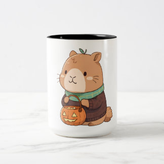 mysig Pumpa Tröja Capybara Höstlöv Två-Tonad Mugg