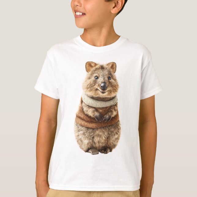  Mysig Quokka för barn i rollkragepullover T Shirt (Framsida)