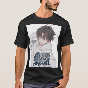 Mysig Rebel Anime Pojke - Estetisk Streetwear Vit T Shirt