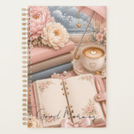 mysig regnig dag Blommig Planner Redigerbar