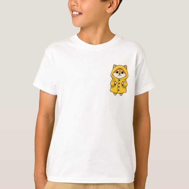  mysig regnjacka valp barn t shirt (Framsida)