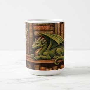 mysig retro bokhylla drakkaffekopp teälskare kaffemugg