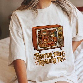  mysig retro TV-kamin hund scen T Shirt