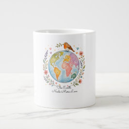 mysig Robin Fågel Kaffe Mugg - Positiv Jumbo Mugg