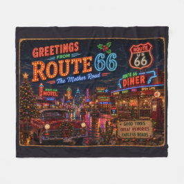 mysig Route 66 julnätter Fleecefilt