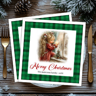 mysig rustic middagsstund julscen servetter