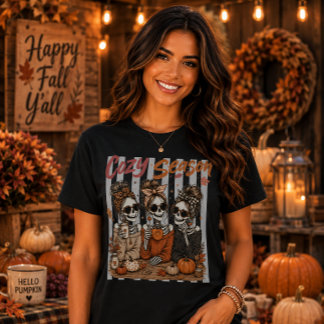 mysig säsong söta skelett pumpi glasskaffe t shirt