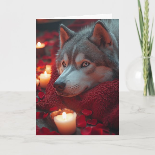  mysig siberisk husky Alla hjärtans dag Kort (Framsida)