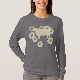 mysig silhouette av får och tusenskönor med långa t shirt
