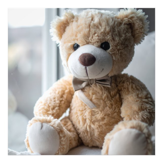  mysig sittande nallebjörn fototryck (Framsidan)