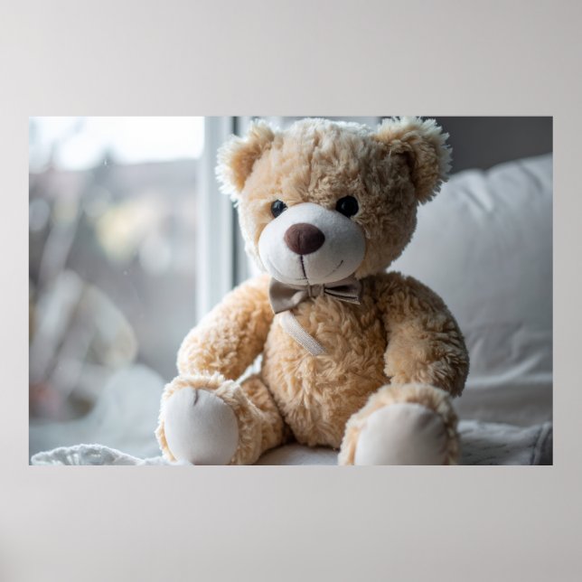  mysig sittande nallebjörn poster (Framsidan)