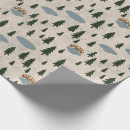 mysig skogsbygd inlindnings papper presentpapper