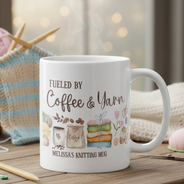 mysig skräddarsydd drivkraft kaffe & garn sticknin kaffemugg (Skapare uppladdad)