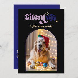 mysig skymning Rolig retro husdjur hund jul foto Julkort