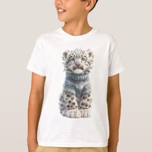 Mysig snöleopardunge för barn T Shirt