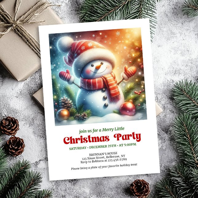  mysig snömannen inbjudan semester glädje redigerb (Cozy cartoon snowman invite holiday cheer printable

)