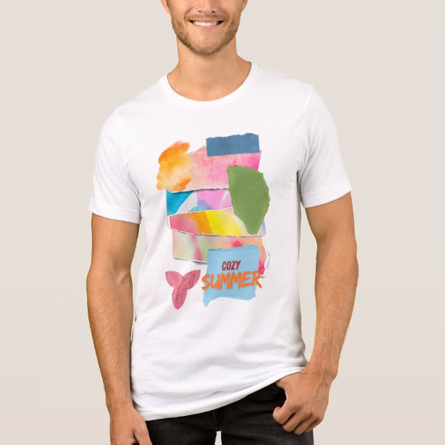  mysig sommar abstrakt akvarell konst t-shirt för  (Framsida)