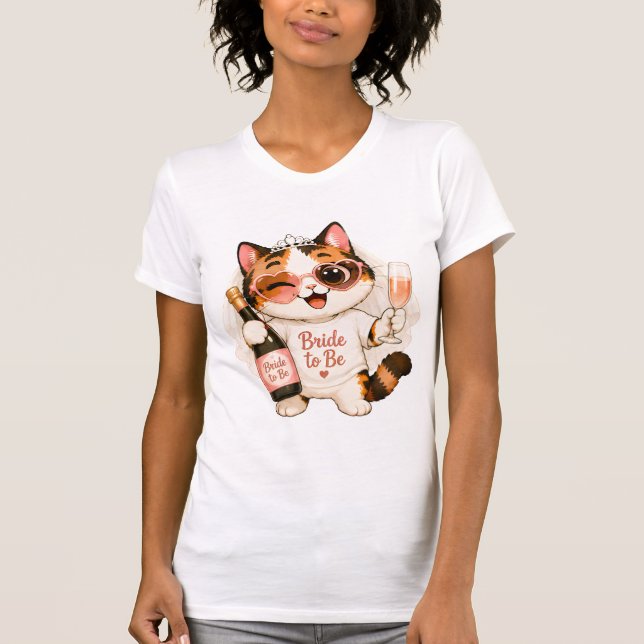  Mysig söt calicokattbrud att bli  T Shirt (Framsida)