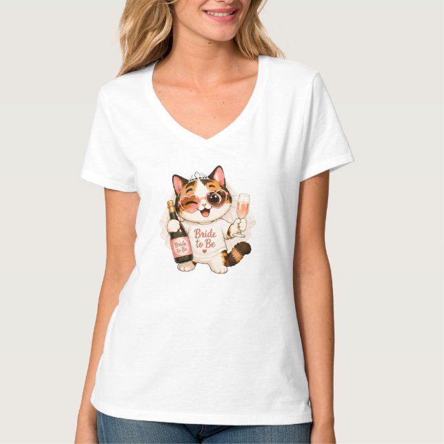  Mysig söt calicokattbrud att bli  T Shirt (Framsida)