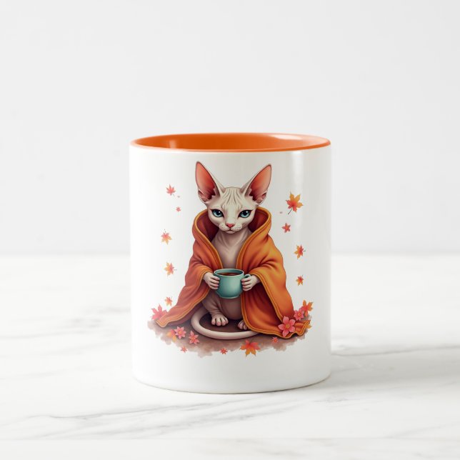  mysig Sphynx Katt Mugg - Höst Fall Filta & Kaffe (Center)