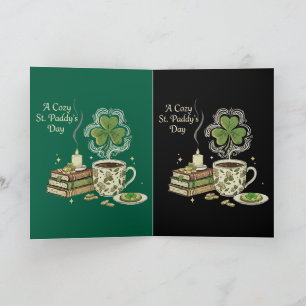 mysig St. Paddy's Day Irländskt Kaffe och Antikvar Kort
