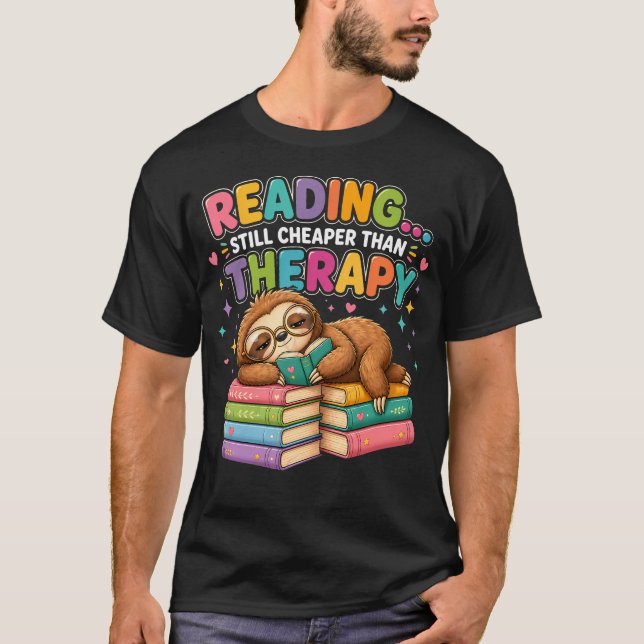  mysig stenograf Läsningsterapi Rolig bokälskare T Shirt (Framsida)