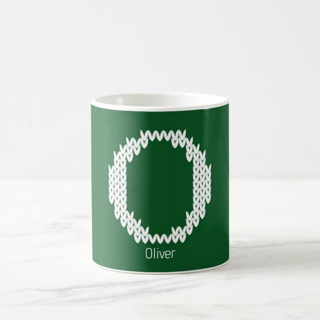  mysig stickad alfabetbokstav O Kaffemugg (Center)