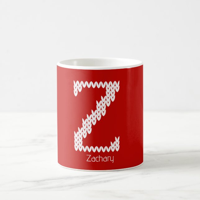  mysig stickad alfabetbokstav Z  Kaffemugg (Center)