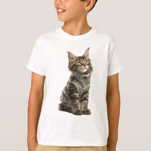 mysig stickad Maine Coon kattunge för barn T Shirt
