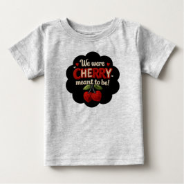 mysig stickade typsnitt och söta körsbär t shirt
