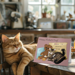 mysig tabby rosa mors dag kort
