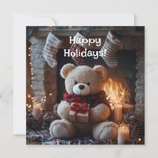  mysig teddybjörn juldesign  julkort (Framsida)