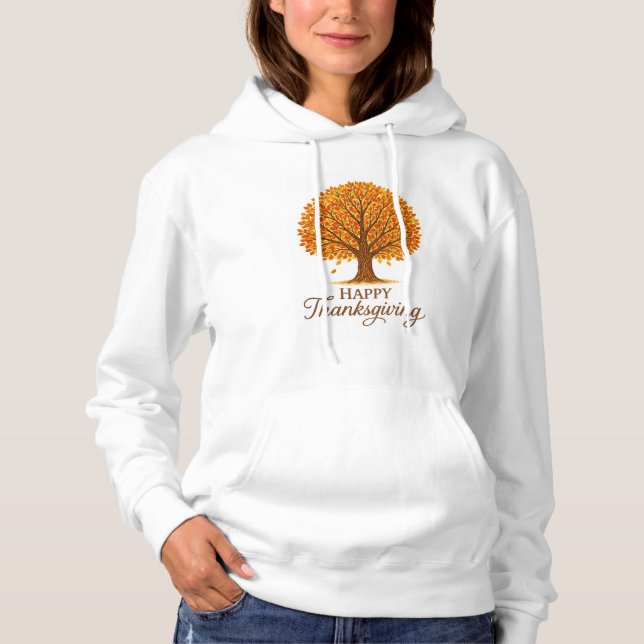  mysig Thanksgiving Höstträd  T Shirt (Framsida)