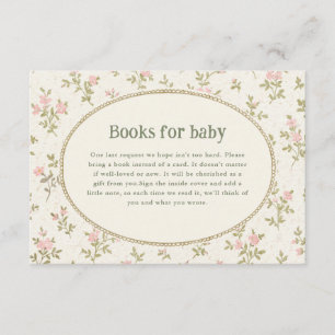 mysig trädgårdsblommig baby shower-böcker för beb tilläggskort