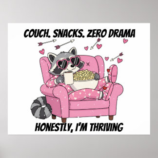 mysig tvättbjörn valentinskort - Pyjamas soffa me Poster