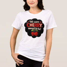 mysig typsnitt i stickad stil och söta körsbär t shirt