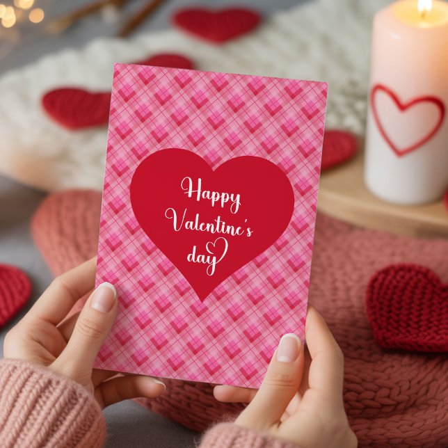  mysig Välkomna hjärtans dag-kort Julkort (Cozy Love Hearts Happy Valentine’s Day Card)