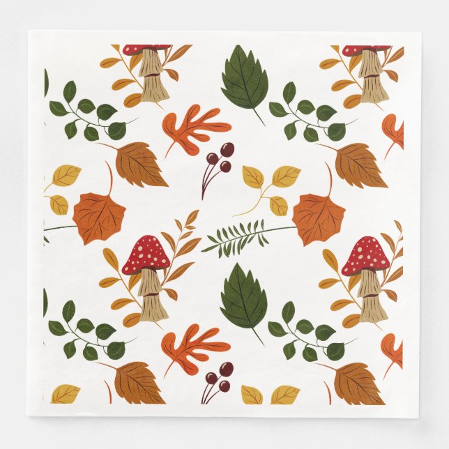 mysig varm Höstlöv mönster Thanksgiving  Pappersservett (Framsida)