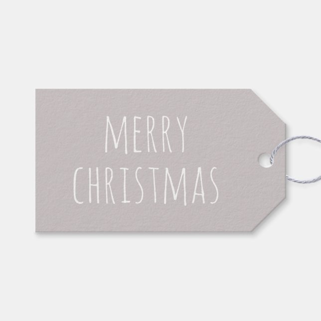 mysig varm ljusgrå jul | Vinterhögtid Presentetikett (Framsidan (Horisontell))