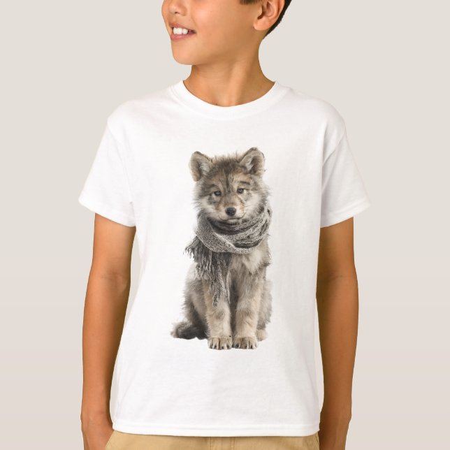  mysig varma vargvalp barnscarf t shirt (Framsida)