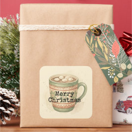 mysig Vintage Varm Choklad God Jul Klistermärke