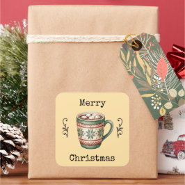 mysig Vintage Varm Choklad God Jul Klistermärke