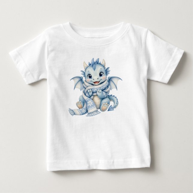  mysig vinter bebis drakdunge sjal sagobok för bar t shirt (Framsida)