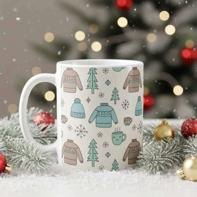  mysig vinter mysig tröja & varm choklad kaffemugg (Skapare uppladdad)