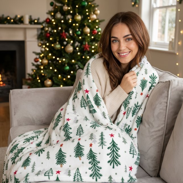 mysig vinter skogsmönster semester fleece filt (Skapare uppladdad)