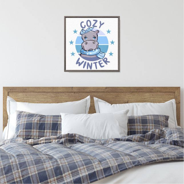  mysig vinter söt djur canvastryck (Insitu (sovrum))